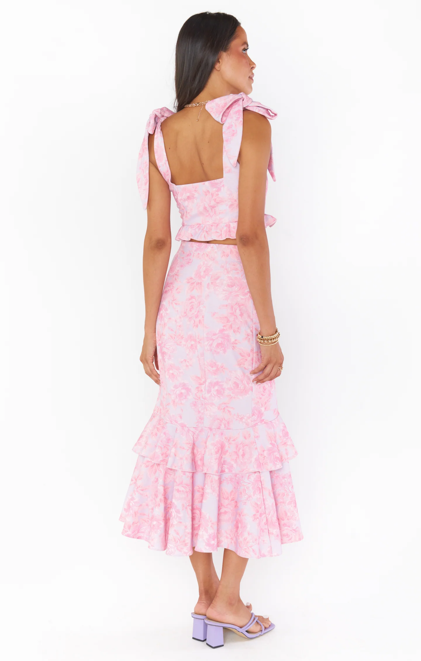 Dutchess Ruffle Top ~ Blushing Floral Stretch - Image 4